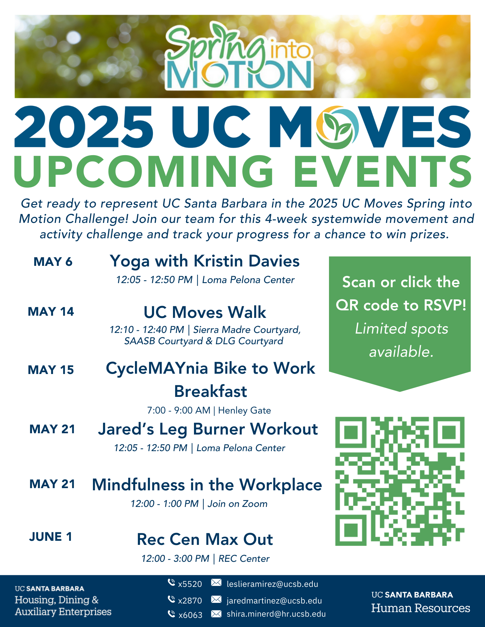 2025 Spring Into Motion Event List