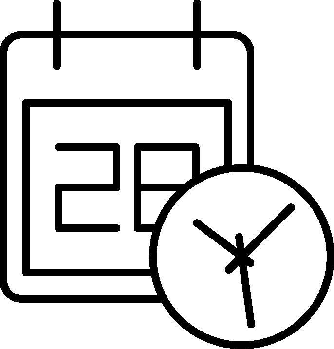 Calendar with Clock Icon